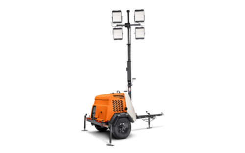 This light tower Includes an electric winch for effortless adjustment of the vertical mast, ensuring quick and easy setup.