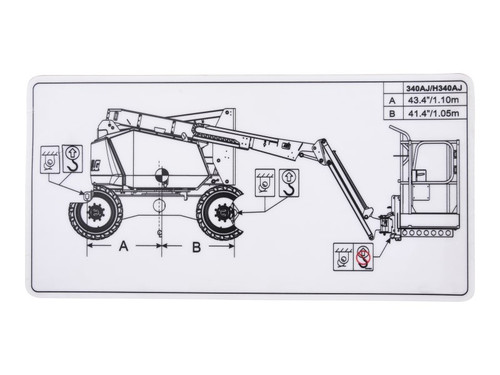 JLG Part # 1001284677 | DECAL,LIFT DIAGRAM 340AJ, EA