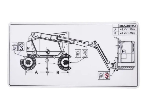JLG Part # 1001284677 | DECAL,LIFT DIAGRAM 340AJ, EA