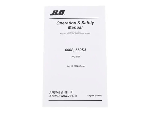 JLG Part # 3122319000 | MNL,OP_600S,660SJ_EN_PVC2407, EA