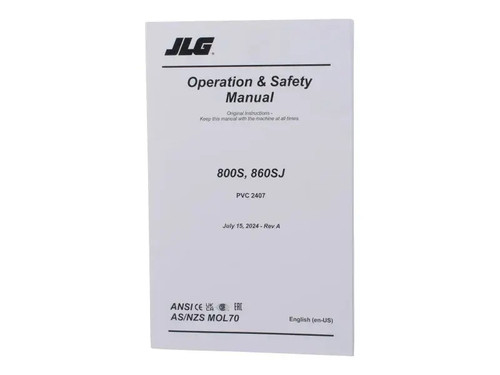 JLG Part # 3122320200 | MNL,OP_800S,860SJ_EN_PVC2407, EA