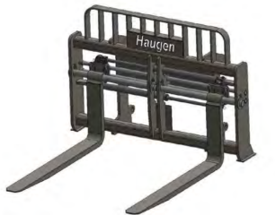 Side view of the Haugen MTFS-72-BOB, highlighting the frame’s robust design and versatile hydraulic positioning system