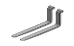 Haugen FT-0056 Telehandler Fork Tines featuring a 2.25" shaft diameter, 10,000 lbs capacity, and 48" length. 