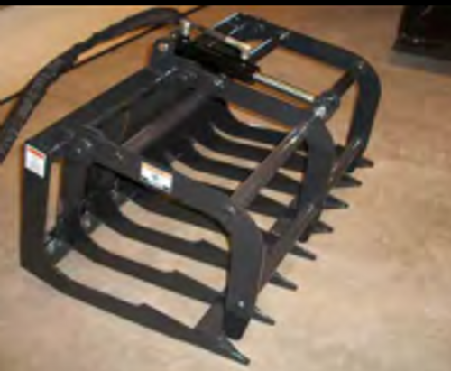 An aerial shot showing the single clam design of the Haugen HRGT 44 root grapple, giving a clear perspective of its capability to handle a variety of materials. An aerial shot showing the single clam design of the Haugen HRGT 44 root grapple, giving a clear perspective of its capability to handle a variety of materials.