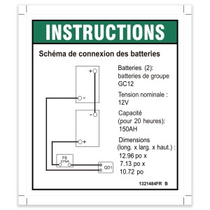 Genie Lift Part # 1321484FRGT | DECAL,INSTRUCT,BATTERY CONNECT,GS-1932, EA