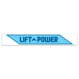Genie Lift Part # 1333705GT | DECAL, COSMETIC, LIFT POWER, JIB, BLUE, 625 X 88 MM, EA