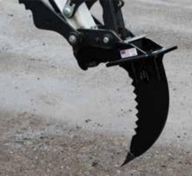Close-up of the Haugen RP-28 showing the 28” long ripper and replaceable AR 400 steel tooth.