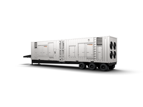 The generator operates at a major industrial or infrastructure site, delivering high-output power for critical systems and heavy equipment.