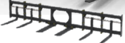 Haugen EX-36 36-inch wide fork spreader extensions for telehandlers and forklifts, providing greater flexibility for material handling operations.
