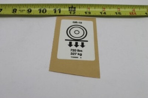 Genie Lift Part # T106668GT - DECAL,LABEL,WHEEL LOAD GR15, EA