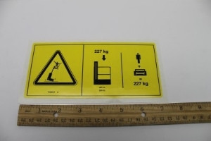 Genie Lift Part # T108737GT - DECAL-DANGER,MAX CAP-227 KG, EA