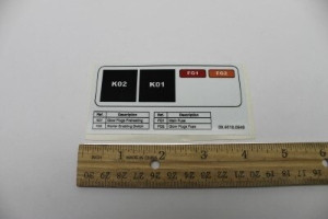 Genie Lift Part # 09.4618.0949GT - RELAYS FUSES ENGIN BOARD DECAL, EA