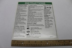 Genie Lift Part # 1000027GT - DECAL,INSTR,OP INST,BI, EA