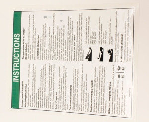 Genie Lift Part # 1000057FRGT - DECAL,NOTICE,OPER INST.IC FREN, EA
