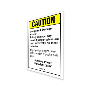 Genie Lift Part # 1000084GT - DECAL,CAUTION,AUX BATTERIES, EA