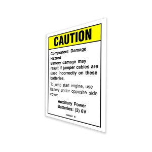 Genie Lift Part # 1000084GT - DECAL,CAUTION,AUX BATTERIES, EA