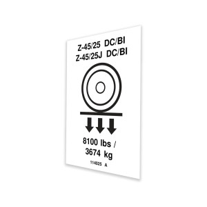 Genie Lift Part # 114025GT - DECAL,LABEL,WHEEL LOAD Z4525DC, EA