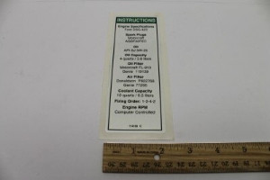 Genie Lift Part # 114169GT - DECAL, FORD ENGINE SPEC DSG423, EA