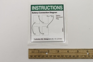 Genie Lift Part # 114325GT - DECAL,BATTERY CONN DIAG,GR, EA