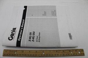 Genie Lift Part # 114358GT - MANUAL, OPER, Z45 DC/BI, CE, EA