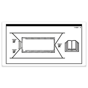 Genie Lift Part # 114361GT - DECAL LABEL TRANSPORT DIAGRAM, EA