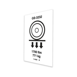 Genie Lift Part # 114362GT - DECAL,LABEL-WHEEL LOAD,GS-3232, EA