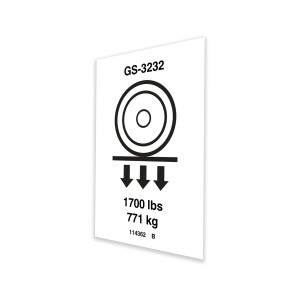Genie Lift Part # 114362GT - DECAL,LABEL-WHEEL LOAD,GS-3232, EA
