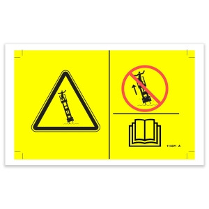 Genie Lift Part # 114371GT - DECAL,DANGER,OUTRIGGER SAFETY, EA