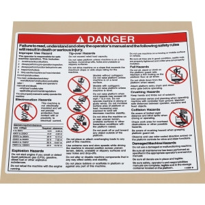 Genie Lift Part # 114386GT - DECAL,DANGER-GEN SAFETY, EA