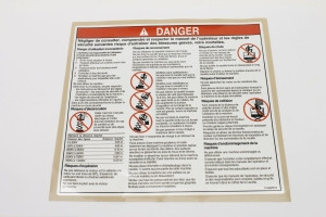 Genie Lift Part # 114386FRGT - DECAL,DANGER-GEN SAFETY, EA