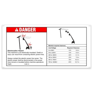 Genie Lift Part # 114390GT - DECAL,DANGER,ELECT HAZARD***, EA