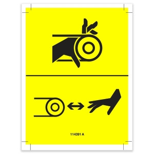 Genie Lift Part # 114391GT - DECAL,WARNING,CRUSHING, EA