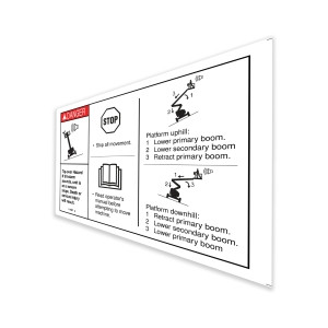 Genie Lift Part # 114397GT - DECAL,DANGER,TILT ALARM, EA