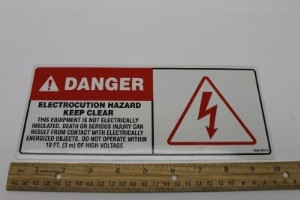 Genie Lift Part # 12245GT - DECAL,"ELECTROCUTION HAZARD"GB, EA