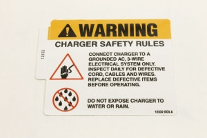 Genie Lift Part # 12332GT - DECAL,BATTERY CHARGER, BOOM, EA