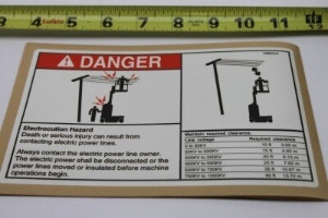 Genie Lift Part # 133013GT - DECAL,DANGER,ELECTROCUTION,GR, EA