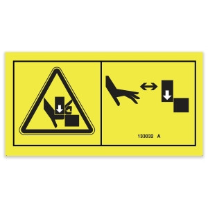 Genie Lift Part # 133032GT - DECAL,CRUSH HAZ MOVING PT,SYMB, EA