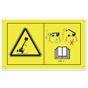 Genie Lift Part # 133037GT - DECAL,OVERTURNING HAZ,SWAY,SYM, EA