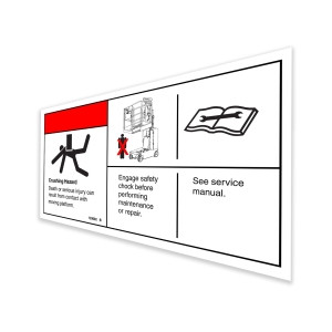 Genie Lift Part # 133092GT - DECAL,CRUSH HAZARD,USE SAFETY, EA