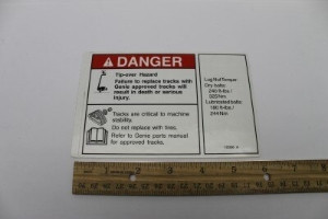 Genie Lift Part # 133250GT - DECAL,DANGER TIP OVER TRAX, EA