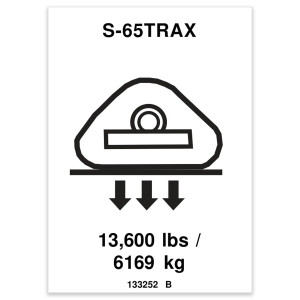 Genie Lift Part # 133252GT - DECAL, WHEEL LOAD S65 TRAX, EA