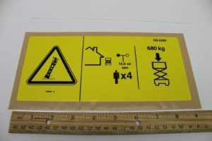 Genie Lift Part # 133267GT - DECAL,DANGER,MAXCAP CE GS5390*, EA