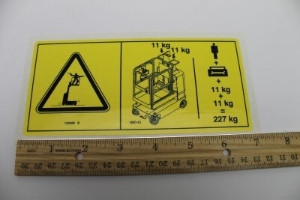 Genie Lift Part # 133280GT - DECAL-DANGER,MAX CAP-TRAY,SYM, EA