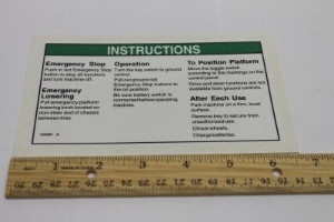 Genie Lift Part # 133281GT - DECAL,INSTRUCTIONS-OPER,GCP, EA
