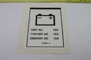 Genie Lift Part # 133286GT - DECAL, POWER TO CHARGER, UNIV, EA