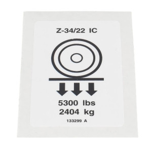 Genie Lift Part # 133299GT - DECAL,LABEL,WHEEL LOAD Z34IC**, EA