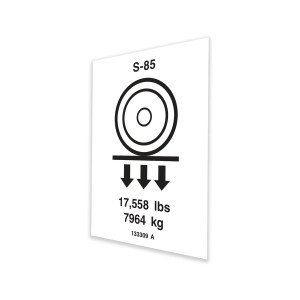 Genie Lift Part # 133309GT - DECAL,LABEL,WHEEL LOAD S85, EA