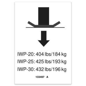 Genie Lift Part # 133497GT - DECAL,LABEL,FOOTPAD LOAD,IWP, EA