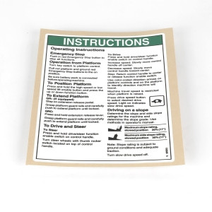 Genie Lift Part # 133585GT - OPERATING INST,PLAT,GR, EA