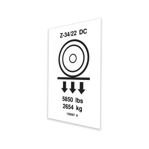 Genie Lift Part # 139587GT - DECAL,LABEL,WHEEL LOAD Z34DC**, EA